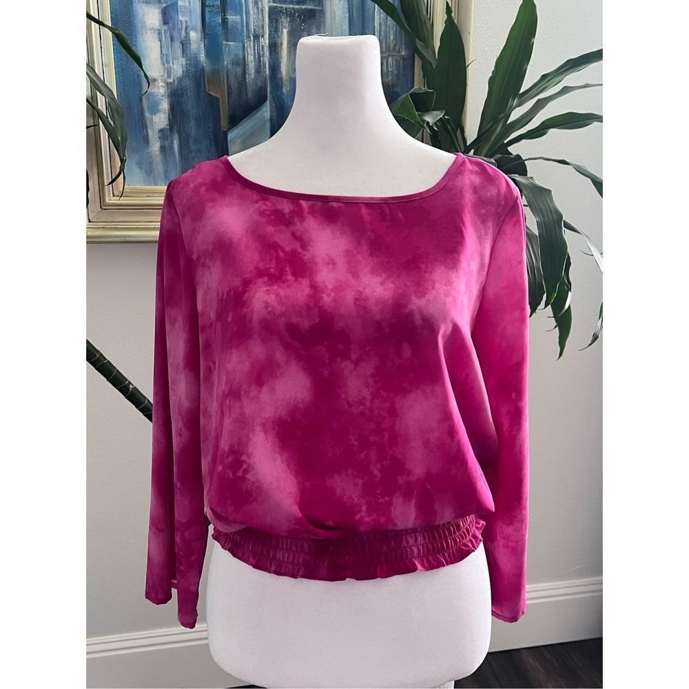 MICHAEL KORS TIE DYED BLOUSE WITH GATHERED BOTTOM size XS